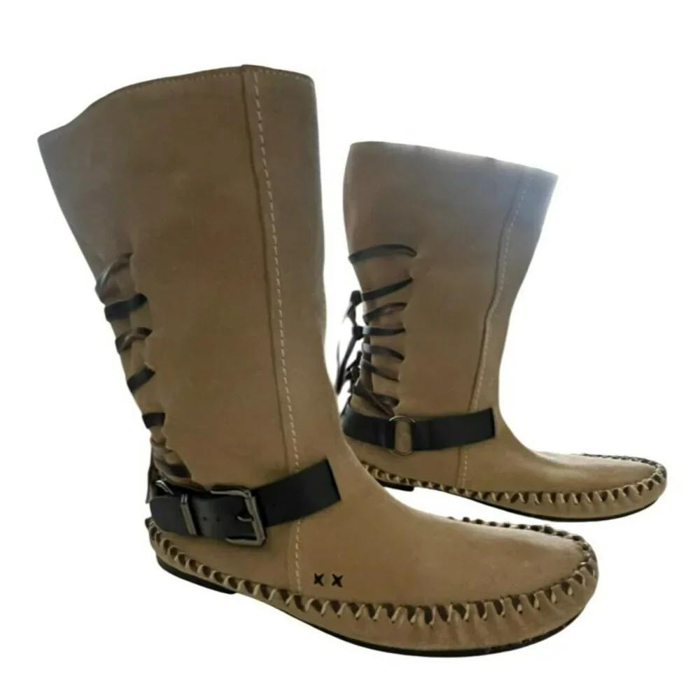 Free People Coronado Moccasin Boho Boots Sz 8 NEW - Picture 2 of 9